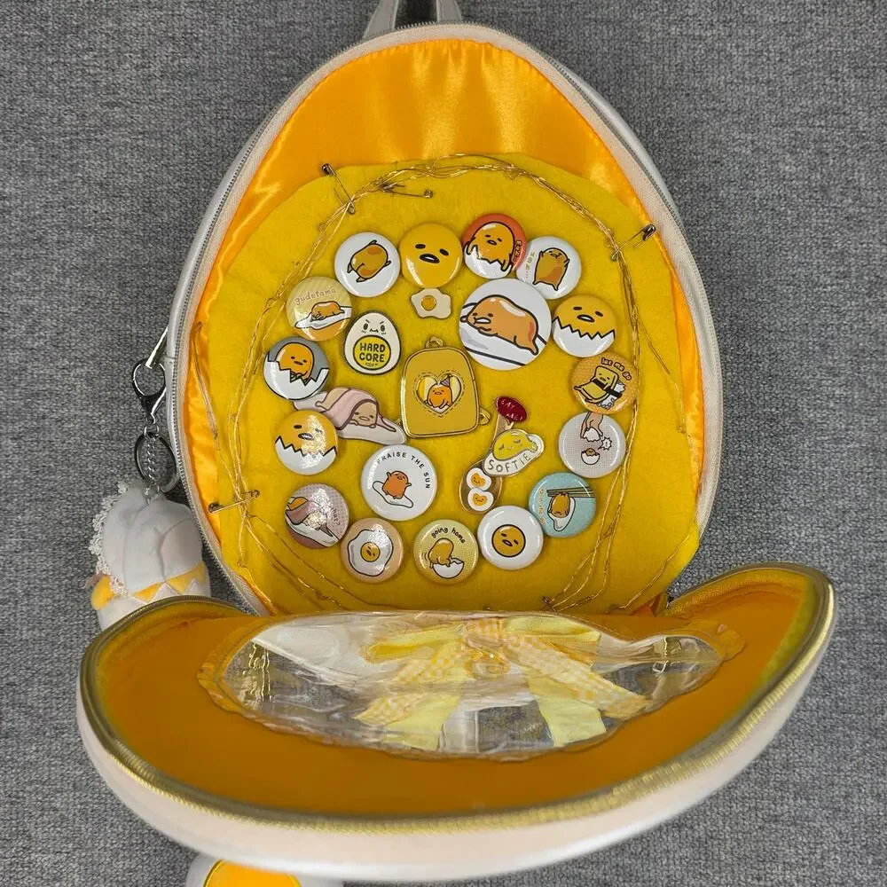 MIJU MIJU ITA BACKPACK + GUDETAMA PLUSH & PIN COLLECTOR KAWAII BUNDLE 10